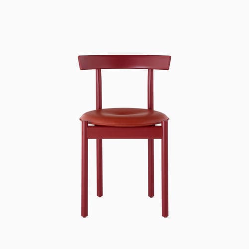Минималистский стул для посетителей - COMMA  - Herman Miller - для интерьера / из кожи / из цельной древесины