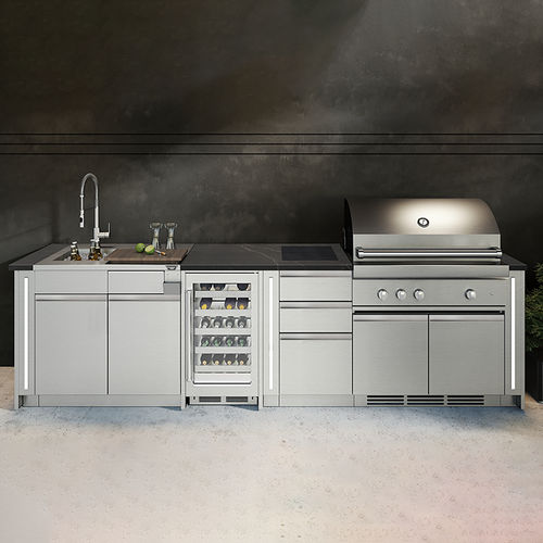 Кухня для наружного применения - DISTINCTION DIS-LIN-I9A - JULIEN - современная / из нержавеющей стали / островного типа
