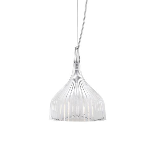 Подвесная лампа - E' - Kartell - из хромированного металла / из поликарбоната / современная