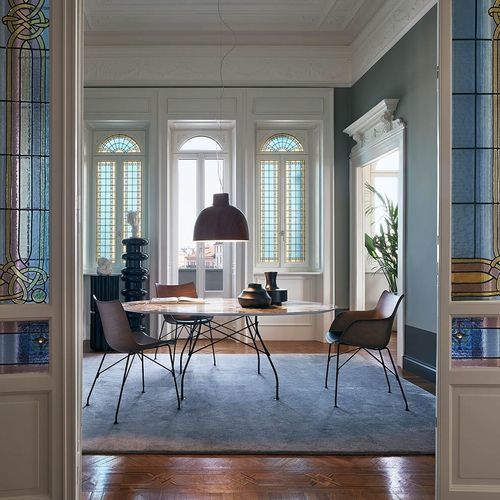 Современный стол - GLOSSY - Kartell - из лакированной МДФ / из стекла / из мрамора