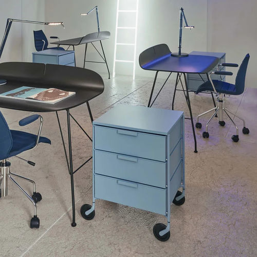 Служебная тележка - MOBIL MAT - Kartell - для профессионального использования / из переработанного материала / из алюминия