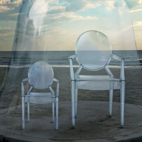 Современный cтул - LOULOU GHOST - Kartell - для интерьера / из поликарбоната / с основанием из поликарбоната