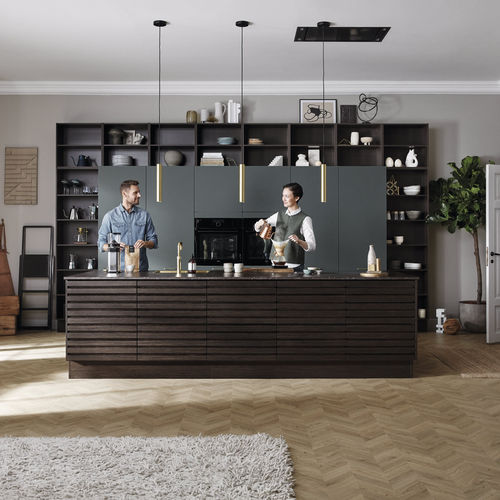 Кухня из Fenix NTM® - BASE - HTH Køkkener - современная / из цельной древесины / из нержавеющей стали