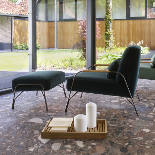 Современное кресло - HUMPHREY - Ligne Roset - из кожи / из ткани / из стали