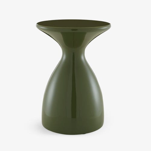 Дизайнерский табурет - BOTTLE - Ligne Roset - из стекловолокна / с основанием из цельной древесины / с центральной опорой