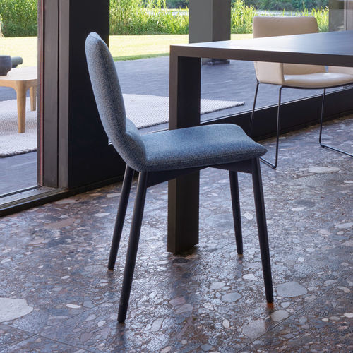 Современный cтул для столовых - BENDCHAIR - Ligne Roset - для интерьера / из кожи / из ткани