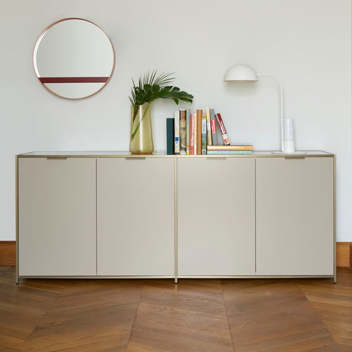 Современный буфет - DITA - Ligne Roset - из анодированного алюминия / из лакированной древесины / с полкой