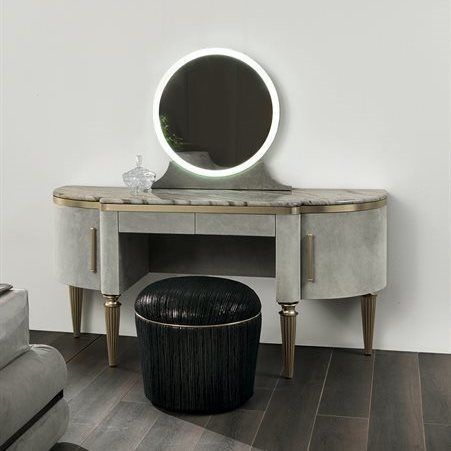 Современный туалетный столик - DAME - LONGHI S.p.a. - из металла / из кожи / из мрамора