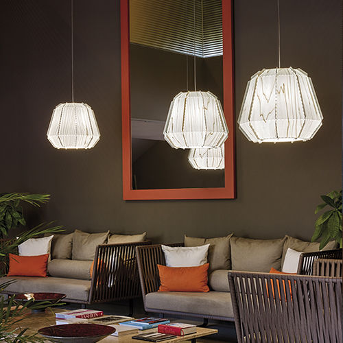 Подвесная лампа - STITCHES BAMAKO - Lzf-Lamps - из дерева / современная / проводная