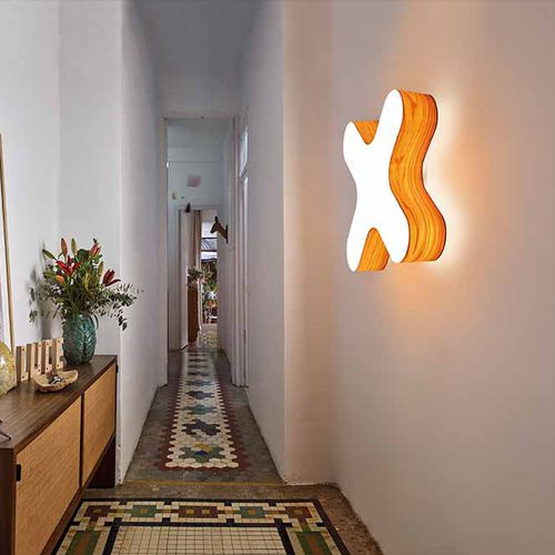 Современный настенный светильник - X-CLUB - Lzf-Lamps - для интерьера / из дерева / для бытового использования