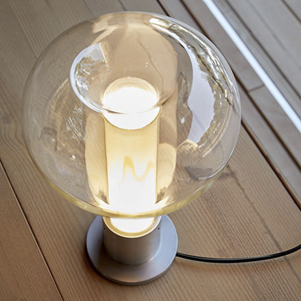 Настольная лампа - ERIS - Lzf-Lamps - из алюминия / из боросиликатного стекла / из фанерованной древесины
