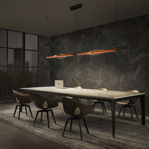 Подвесная лампа - DUNE - Lzf-Lamps - из боросиликатного стекла / из фанерованной древесины / современная