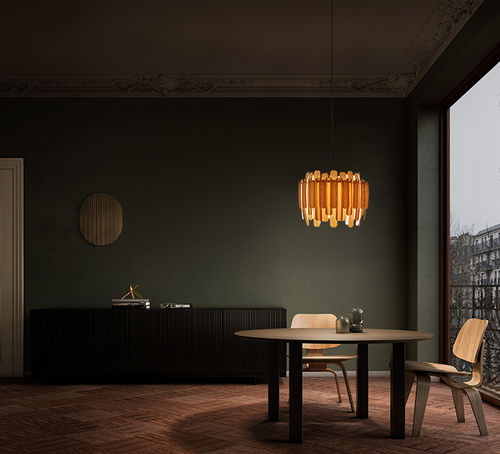 Подвесная лампа - MARUJA - Lzf-Lamps - из фанерованной древесины / современная / проводная