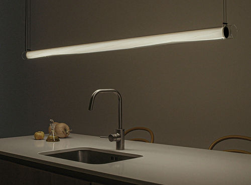 Подвесная лампа - ESTELA - Lzf-Lamps - из боросиликатного стекла / из фанерованной древесины / современная