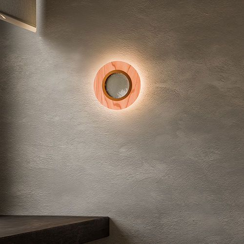 Современный настенный светильник - LENS - Lzf-Lamps - для интерьера / из фанерованной древесины / круговой
