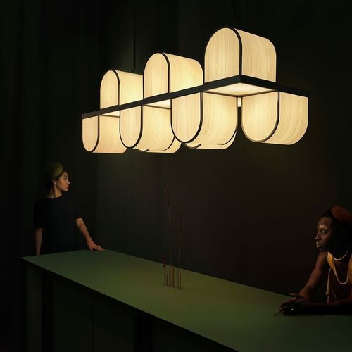 Современная люстра - OSCA  - Lzf-Lamps - деревянный шпон / для профессионального использования / скульптурная