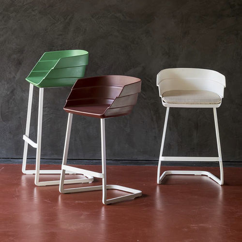 Современный барный стул - RIFT - MOROSO - для интерьера / из полипропилена / с основанием из стали, покрытой порошком