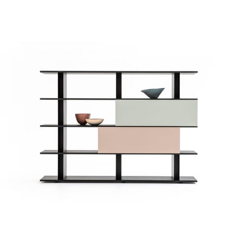 Модульный книжный шкаф - FRAME-SHIFT - MOROSO - низкий / ширма / современный