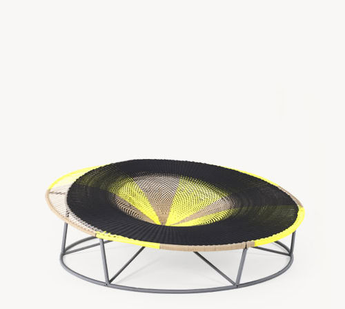 Современный полудиван - AMACA - MOROSO - из полиэтилена / из окрашенной стали / с основанием из стали