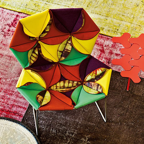 Низкое кресло уникальный дизайн - ANTIBODI - MOROSO - из ткани / из кожи / из нержавеющей стали