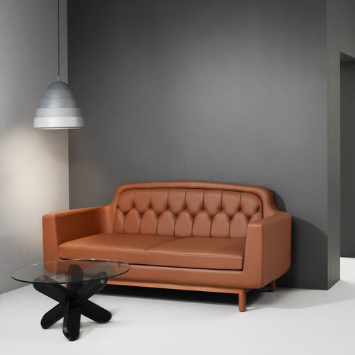 Современный диван - ONKEL - Normann Copenhagen - из кожи / коричневый / серый