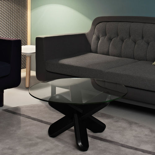 Современный журнальный столик - DING - Normann Copenhagen - из стекла / круглый / для бытового использования