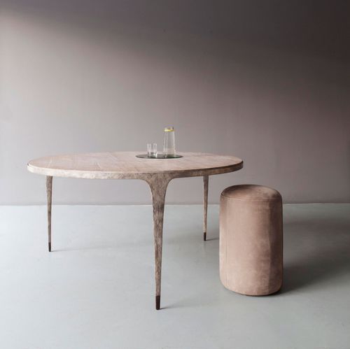 Современный обеденный стол - WHIPPET - OCHRE - из дерева / из бронзы / прямоугольный