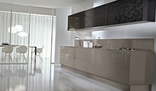 Современная кухня - SYSTEM COLLECTION - Pedini - из стекла / без ручки / лакированная