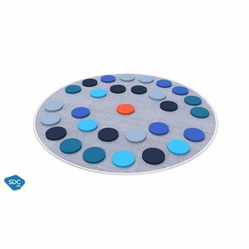Современная оттоманка - GALETTES - SDC_lab - из ткани / круглая / обитая