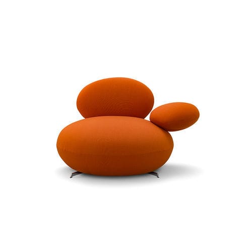 Кресло органический дизайн - Supersassi Ginger - Rossi di Albizzate - из кожи / из ткани / из стали