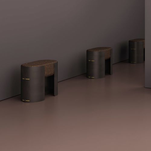 Современный табурет - BOLOTA CAPTURE - Skram Furniture - из пробкового дерева / с основанием из алюминия / контрактный
