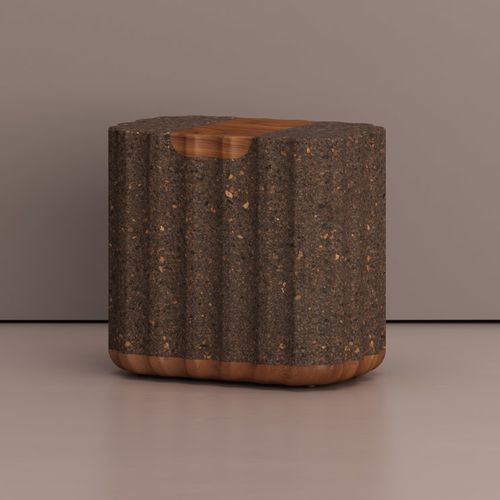 Современный табурет - BOLOTA SCALLOP  - Skram Furniture - из клена / из пробкового дерева / из афрормозии