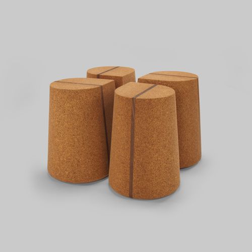 Современный пуф - CORKDROP  - Skram Furniture - из пробкового дерева / из орехового дерева / на заказ