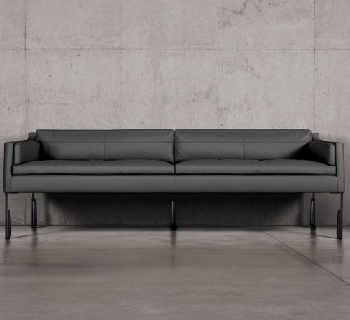 Современный диван - ALTAI - Skram Furniture - из кожи / серый / оранжевый