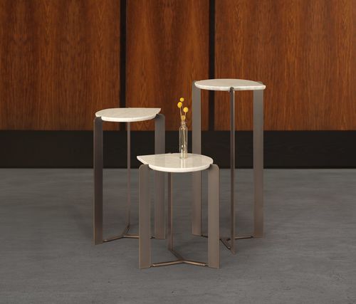 Современный вспомогательный столик - DROP  - Skram Furniture - из мрамора / с основанием из металла / на заказ