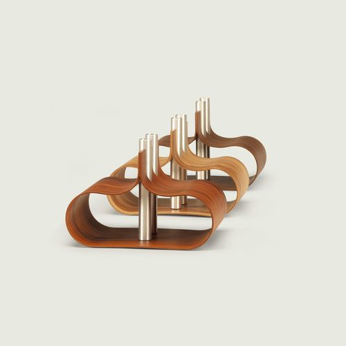 Ваза уникальный дизайн - VIDALIA - Skram Furniture - из фанерованной древесины / из алюминия