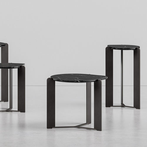 Современный вспомогательный столик - D03 - Skram Furniture - из мрамора / с основанием из металла / для бытового использования