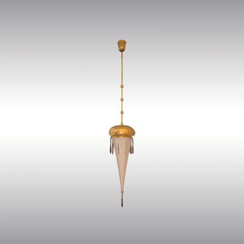 Подвесная лампа - FIFTH-AVENUE 21302 - Woka Lamps Vienna - из латуни / из шелка / классическая