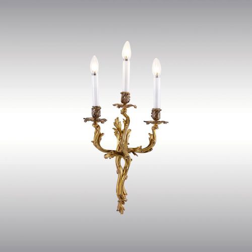 Стилизованный настенный светильник - THREE ROCOCO 60008 - Woka Lamps Vienna - для интерьера / из бронзы / позолоченный