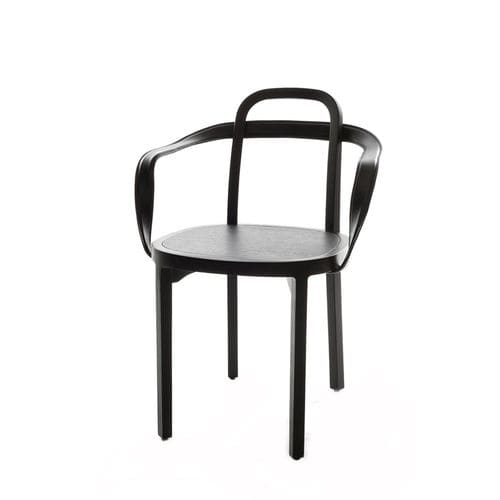 Современный cтул - SIRO+ WITH ARMRESTS - Woodnotes - для интерьера / из дуба / из кожи