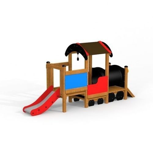 Прямая горка - LOCOMOTIVE WITH TRAIN  - Lars Laj - для игровой площадки / из нержавеющей стали / из дерева