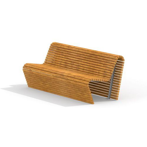 Современная общественная скамейка - SOFA WAVE    - Lars Laj - из дерева / из нержавеющей стали / со спинкой