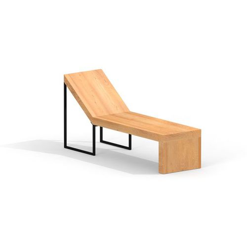 Складной стул с табуретом - THOR DECKCHAIR        - Lars Laj - современный / из дерева / из стали
