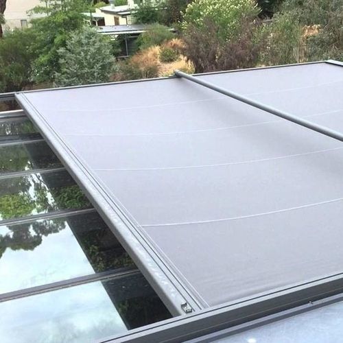 Навес для окон - CONSERVATORY - Designer shade solutions - из металла / из ткани / плоский