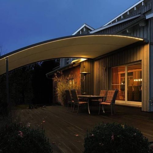 Навес для террасы - CONSERVATORY ZIP - Designer shade solutions - из металла / из ткани / изогнутый