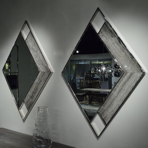 Настенное зеркало - GINZA  - Stone International - современное / ромбовидное / из мрамора