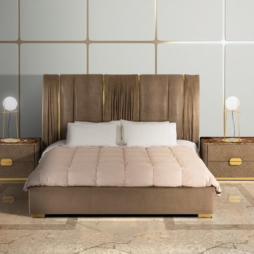 Кровать размер king size - WALDORF - Stone International - размер queen size / современная / обитая