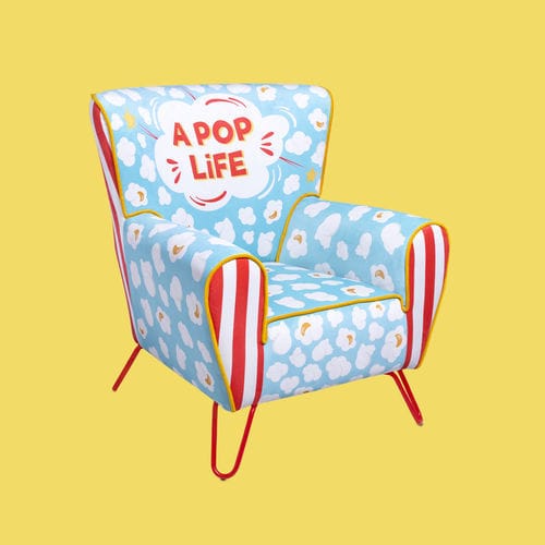 Современное кресло - A POP LIFE - THE POP LABEL - из бархата / из бука / синее