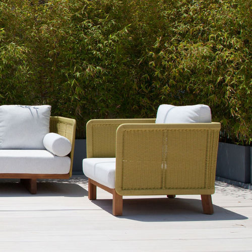 Современное кресло - ZEN  - G&G Italia Designer Furniture - из ткани / из тикового дерева / из веревки
