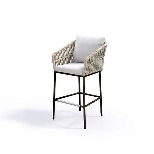 Современный барный стул - SIENNA CANASTA - G&G Italia Designer Furniture - для наружного применения / из ткани / из веревки